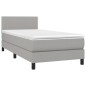 vidaXL Boxspringbett mit Matratze & LED Hellgrau 80x200 cm Stoff vidaXL Boxspringbett mit Matratze & LED Hellgrau 80x200 cm Stoff