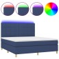 vidaXL Boxspringbett mit Matratze & LED Blau 180x200 cm Stoff vidaXL Boxspringbett mit Matratze & LED Blau 180x200 cm Stoff