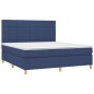 vidaXL Boxspringbett mit Matratze & LED Blau 180x200 cm Stoff vidaXL Boxspringbett mit Matratze & LED Blau 180x200 cm Stoff