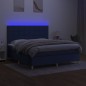 vidaXL Boxspringbett mit Matratze & LED Blau 180x200 cm Stoff vidaXL Boxspringbett mit Matratze & LED Blau 180x200 cm Stoff