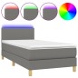 vidaXL Boxspringbett mit Matratze & LED Dunkelgrau 100x200 cm Stoff vidaXL Boxspringbett mit Matratze & LED Dunkelgrau 100x200 cm Stoff