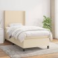 vidaXL Boxspringbett mit Matratze Creme 90x190 cm Stoff vidaXL Boxspringbett mit Matratze Creme 90x190 cm Stoff