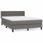 vidaXL Boxspringbett mit Matratze Grau 140x190 cm Kunstleder vidaXL Boxspringbett mit Matratze Grau 140x190 cm Kunstleder