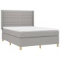 vidaXL Boxspringbett mit Matratze Hellgrau 140x200 cm Stoff vidaXL Boxspringbett mit Matratze Hellgrau 140x200 cm Stoff