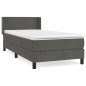 vidaXL Boxspringbett mit Matratze Dunkelgrau 90x190 cm Samt vidaXL Boxspringbett mit Matratze Dunkelgrau 90x190 cm Samt