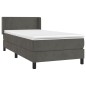 vidaXL Boxspringbett mit Matratze Dunkelgrau 90x190 cm Samt vidaXL Boxspringbett mit Matratze Dunkelgrau 90x190 cm Samt