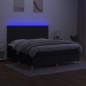 vidaXL Boxspringbett mit Matratze & LED Schwarz 160x200 cm Stoff vidaXL Boxspringbett mit Matratze & LED Schwarz 160x200 cm Stoff