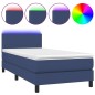 vidaXL Boxspringbett mit Matratze & LED Blau 90x190 cm Stoff vidaXL Boxspringbett mit Matratze & LED Blau 90x190 cm Stoff