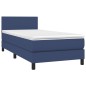 vidaXL Boxspringbett mit Matratze & LED Blau 90x190 cm Stoff vidaXL Boxspringbett mit Matratze & LED Blau 90x190 cm Stoff