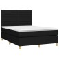 vidaXL Boxspringbett mit Matratze & LED Schwarz 140x190 cm Stoff vidaXL Boxspringbett mit Matratze & LED Schwarz 140x190 cm Stoff