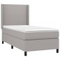 vidaXL Boxspringbett mit Matratze Hellgrau 80x200 cm Stoff vidaXL Boxspringbett mit Matratze Hellgrau 80x200 cm Stoff