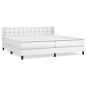 vidaXL Boxspringbett mit Matratze Weiß 200x200 cm Kunstleder vidaXL Boxspringbett mit Matratze Weiß 200x200 cm Kunstleder