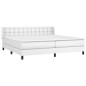 vidaXL Boxspringbett mit Matratze Weiß 200x200 cm Kunstleder vidaXL Boxspringbett mit Matratze Weiß 200x200 cm Kunstleder