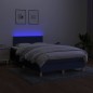 vidaXL Boxspringbett mit Matratze & LED Blau 120x200 cm Stoff vidaXL Boxspringbett mit Matratze & LED Blau 120x200 cm Stoff
