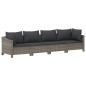 vidaXL 4-tlg. Garten-Lounge-Set mit Kissen Grau Poly Rattan vidaXL 4-tlg. Garten-Lounge-Set mit Kissen Grau Poly Rattan
