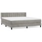 vidaXL Boxspringbett mit Matratze Hellgrau 180x200 cm Samt vidaXL Boxspringbett mit Matratze Hellgrau 180x200 cm Samt