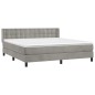 vidaXL Boxspringbett mit Matratze Hellgrau 180x200 cm Samt vidaXL Boxspringbett mit Matratze Hellgrau 180x200 cm Samt