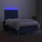 vidaXL Boxspringbett mit Matratze & LED Blau 120x200 cm Stoff vidaXL Boxspringbett mit Matratze & LED Blau 120x200 cm Stoff