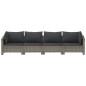 vidaXL 4-tlg. Garten-Lounge-Set mit Kissen Grau Poly Rattan vidaXL 4-tlg. Garten-Lounge-Set mit Kissen Grau Poly Rattan
