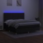 vidaXL Boxspringbett mit Matratze & LED Schwarz 180x200 cm Stoff vidaXL Boxspringbett mit Matratze & LED Schwarz 180x200 cm Stoff