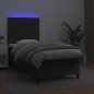 vidaXL Boxspringbett mit Matratze & LED Schwarz 90x190 cm Kunstleder vidaXL Boxspringbett mit Matratze & LED Schwarz 90x190 cm Kunstleder