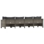 vidaXL 4-tlg. Garten-Lounge-Set mit Kissen Grau Poly Rattan vidaXL 4-tlg. Garten-Lounge-Set mit Kissen Grau Poly Rattan