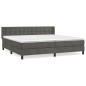 vidaXL Boxspringbett mit Matratze Dunkelgrau 200x200 cm Samt vidaXL Boxspringbett mit Matratze Dunkelgrau 200x200 cm Samt