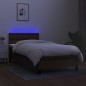 vidaXL Boxspringbett mit Matratze & LED Dunkelbraun 90x190 cm Stoff vidaXL Boxspringbett mit Matratze & LED Dunkelbraun 90x190 cm Stoff