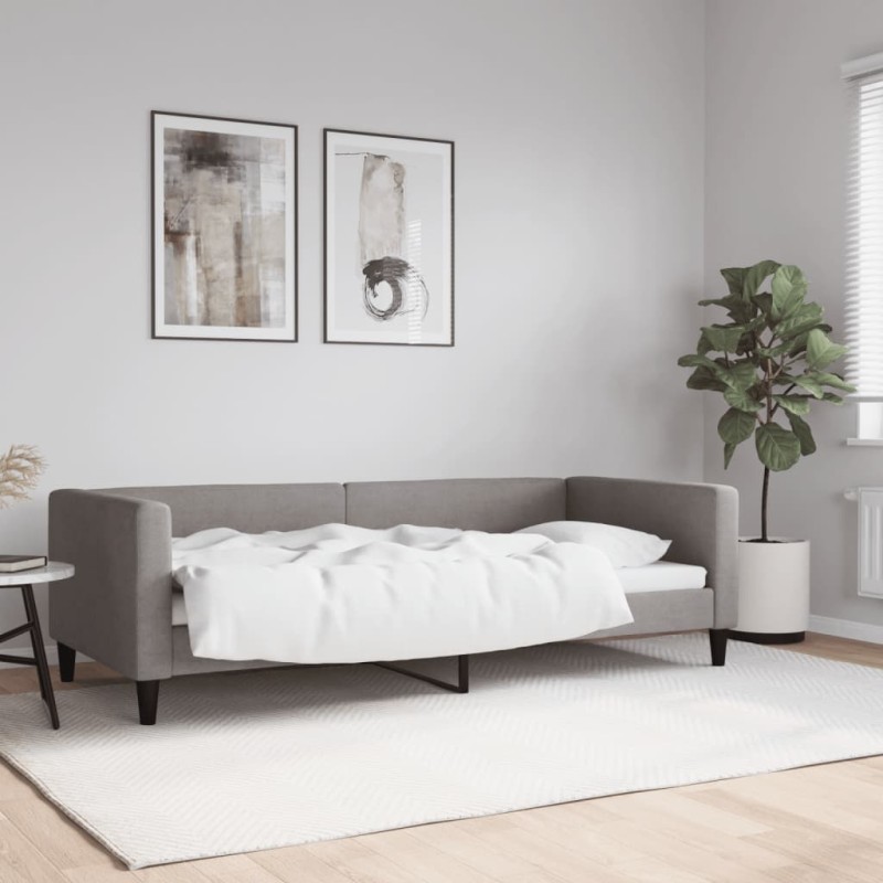 Tagesbett Taupe 90x200 cm Stoff Tagesbett Taupe 90x200 cm Stoff