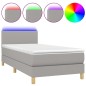 vidaXL Boxspringbett mit Matratze & LED Hellgrau 80x200 cm Stoff vidaXL Boxspringbett mit Matratze & LED Hellgrau 80x200 cm Stoff