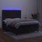vidaXL Boxspringbett mit Matratze & LED Schwarz 140x200 cm Samt vidaXL Boxspringbett mit Matratze & LED Schwarz 140x200 cm Samt