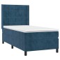 vidaXL Boxspringbett mit Matratze Dunkelblau 100x200 cm Samt vidaXL Boxspringbett mit Matratze Dunkelblau 100x200 cm Samt