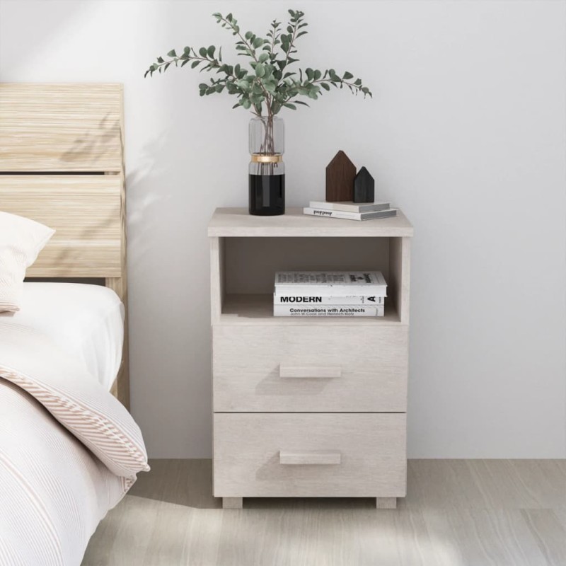 vidaXL Nachttisch HAMAR Weiß 40x35x62 cm Massivholz Kiefer vidaXL Nachttisch HAMAR Weiß 40x35x62 cm Massivholz Kiefer