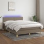 vidaXL Boxspringbett mit Matratze & LED Taupe 140x190 cm Stoff vidaXL Boxspringbett mit Matratze & LED Taupe 140x190 cm Stoff