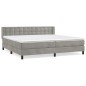 vidaXL Boxspringbett mit Matratze Hellgrau 200x200 cm Samt vidaXL Boxspringbett mit Matratze Hellgrau 200x200 cm Samt