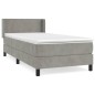 vidaXL Boxspringbett mit Matratze Hellgrau 80x200 cm Samt vidaXL Boxspringbett mit Matratze Hellgrau 80x200 cm Samt