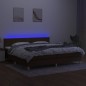 vidaXL Boxspringbett mit Matratze & LED Dunkelbraun 200x200 cm Stoff vidaXL Boxspringbett mit Matratze & LED Dunkelbraun 200x200 cm Stoff