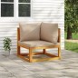 vidaXL Modular-Ecksofa mit Taupe Kissen Massivholz Akazie vidaXL Modular-Ecksofa mit Taupe Kissen Massivholz Akazie