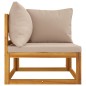 vidaXL Modular-Ecksofa mit Taupe Kissen Massivholz Akazie vidaXL Modular-Ecksofa mit Taupe Kissen Massivholz Akazie
