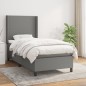 vidaXL Boxspringbett mit Matratze Dunkelgrau 80x200 cm Stoff vidaXL Boxspringbett mit Matratze Dunkelgrau 80x200 cm Stoff