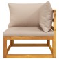 vidaXL Modular-Ecksofa mit Taupe Kissen Massivholz Akazie vidaXL Modular-Ecksofa mit Taupe Kissen Massivholz Akazie