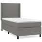 vidaXL Boxspringbett mit Matratze Dunkelgrau 80x200 cm Stoff vidaXL Boxspringbett mit Matratze Dunkelgrau 80x200 cm Stoff