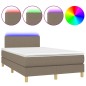 vidaXL Boxspringbett mit Matratze & LED Taupe 120x200 cm Stoff vidaXL Boxspringbett mit Matratze & LED Taupe 120x200 cm Stoff