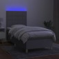 vidaXL Boxspringbett mit Matratze & LED Hellgrau 90x190 cm Stoff vidaXL Boxspringbett mit Matratze & LED Hellgrau 90x190 cm Stoff