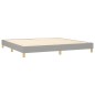 vidaXL Boxspringbett mit Matratze & LED Hellgrau 200x200 cm Stoff vidaXL Boxspringbett mit Matratze & LED Hellgrau 200x200 cm Stoff