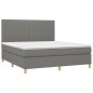 vidaXL Boxspringbett mit Matratze & LED Dunkelgrau 180x200 cm Stoff vidaXL Boxspringbett mit Matratze & LED Dunkelgrau 180x200 cm Stoff