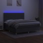 vidaXL Boxspringbett mit Matratze & LED Dunkelgrau 180x200 cm Stoff vidaXL Boxspringbett mit Matratze & LED Dunkelgrau 180x200 cm Stoff