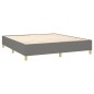 vidaXL Boxspringbett mit Matratze & LED Dunkelgrau 180x200 cm Stoff vidaXL Boxspringbett mit Matratze & LED Dunkelgrau 180x200 cm Stoff