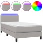 vidaXL Boxspringbett mit Matratze & LED Hellgrau 90x200 cm Stoff vidaXL Boxspringbett mit Matratze & LED Hellgrau 90x200 cm Stoff