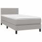 vidaXL Boxspringbett mit Matratze & LED Hellgrau 90x200 cm Stoff vidaXL Boxspringbett mit Matratze & LED Hellgrau 90x200 cm Stoff